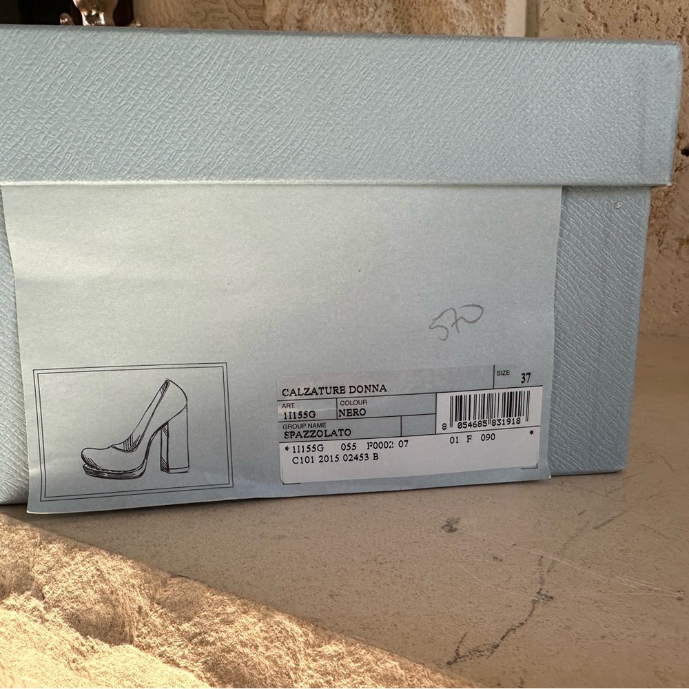 Prada Leather Shoes Black Size 37.  One scratch is shown on the last picture. - Picture 6 of 11